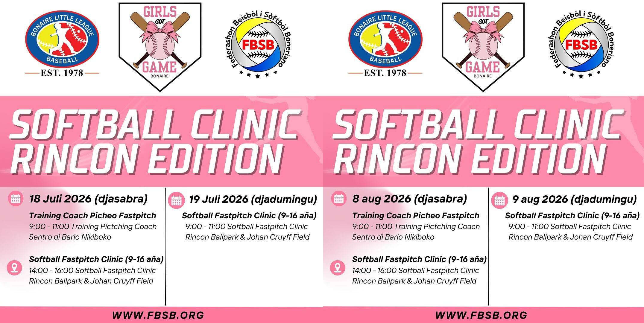Nieuwe Editie Softbalclinic Voor Meisjes